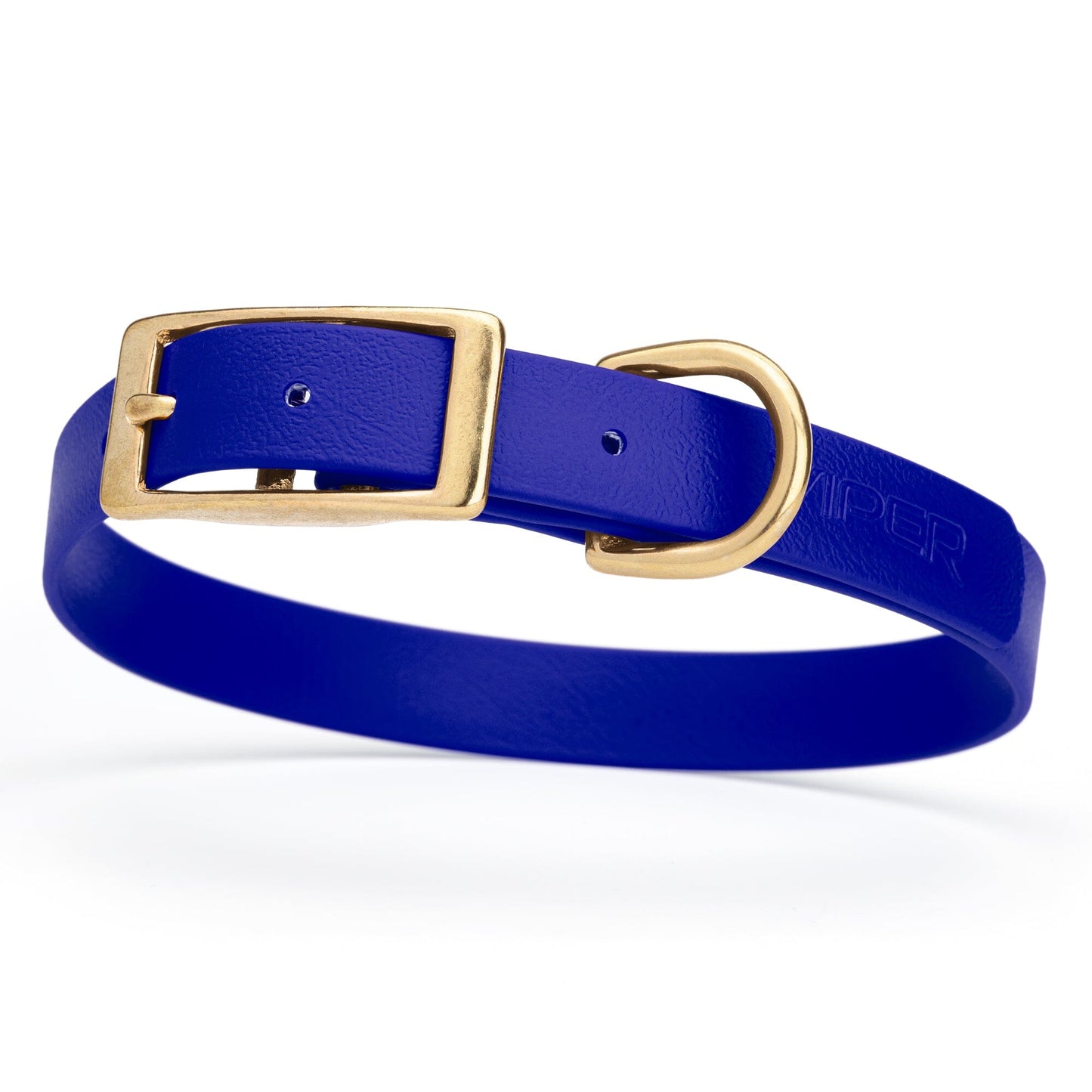 Dogline Viper Biothane Waterproof Dog Collar - Brass Hardware - Size M (15" - 18")