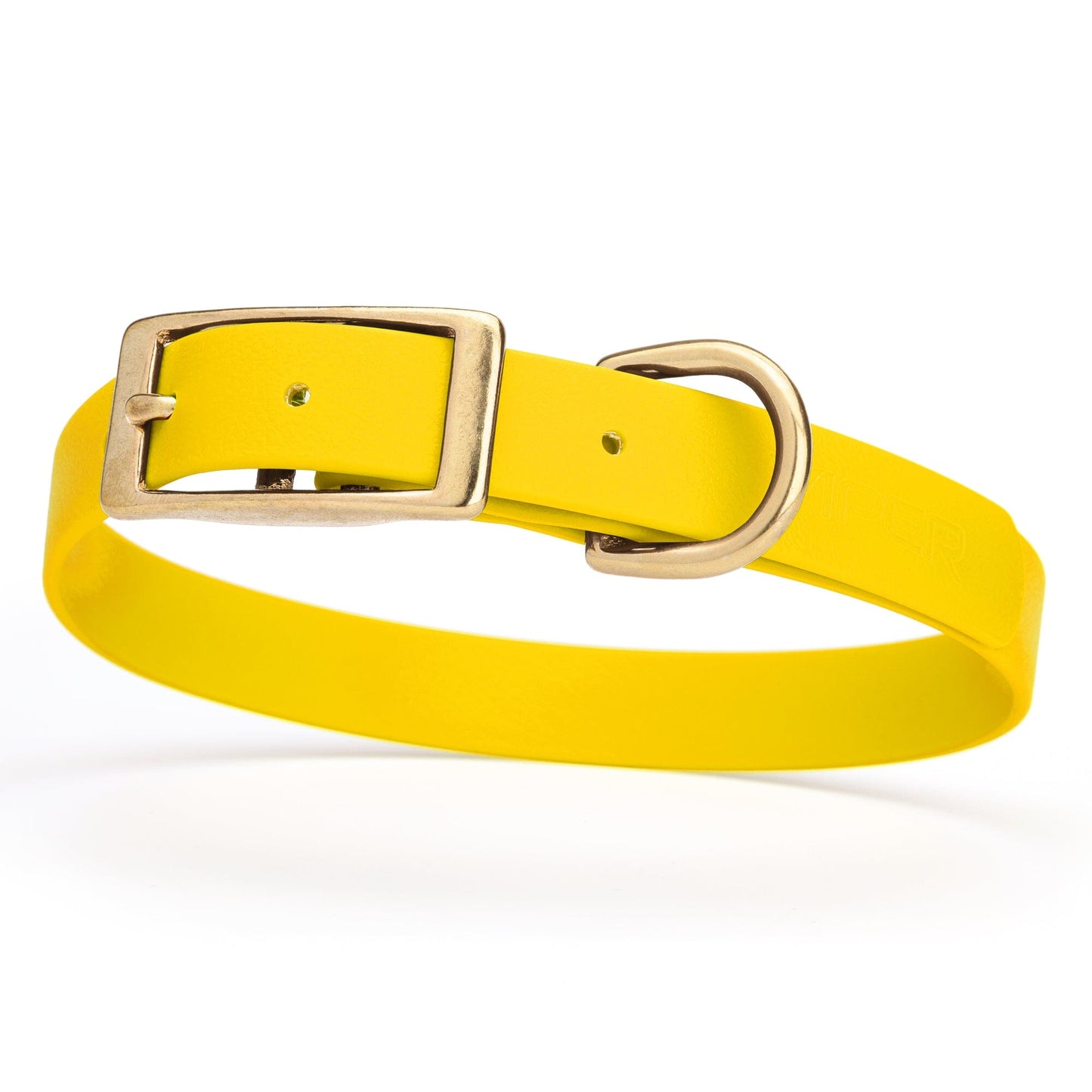 Dogline Viper Biothane Waterproof Dog Collar - Brass Hardware - Size M (15" - 18")