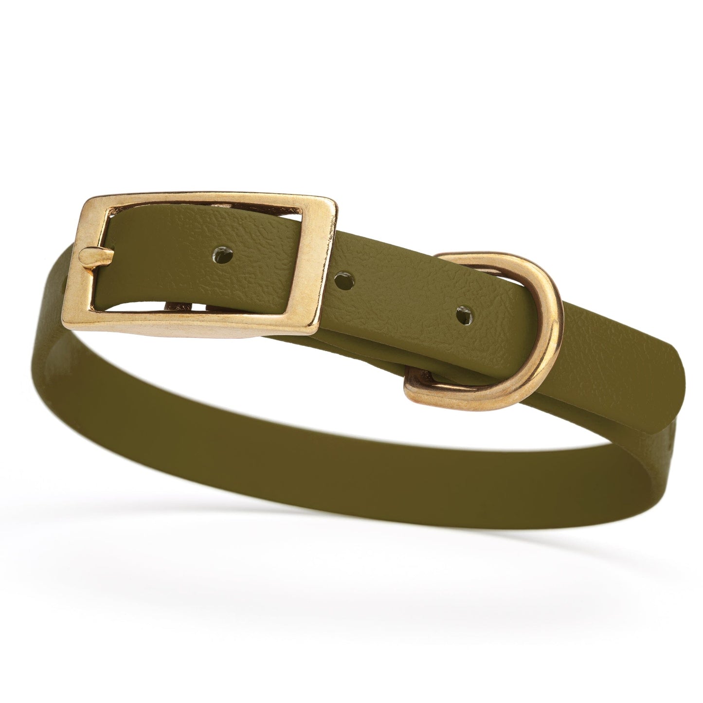 Dogline Viper Biothane Waterproof Dog Collar - Brass Hardware - Size S (12" - 15")