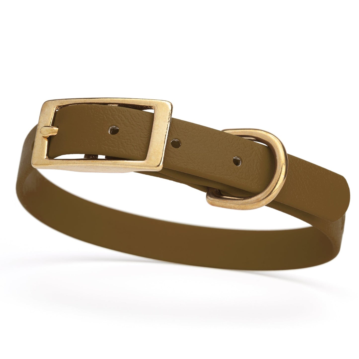 Dogline Viper Biothane Waterproof Dog Collar - Brass Hardware - Size S (12" - 15")