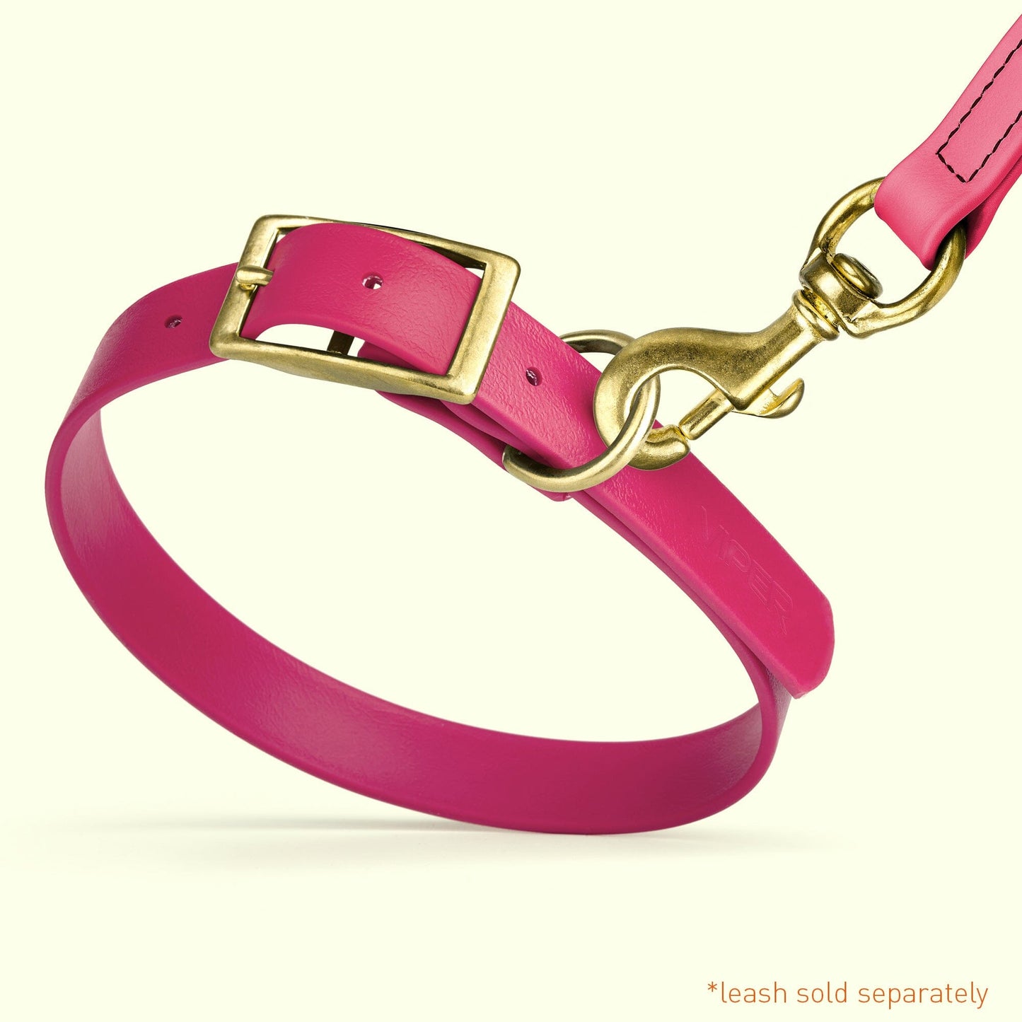 Dogline Viper Biothane Waterproof Dog Collar - Brass Hardware - Size XL (22" - 25")