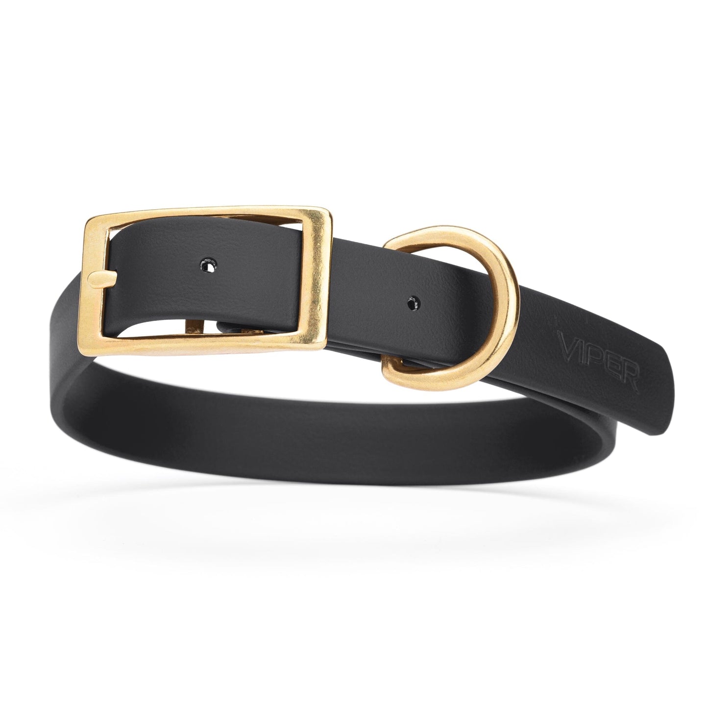 Dogline Viper Biothane Waterproof Dog Collar - Brass Hardware - Size XL (22" - 25")