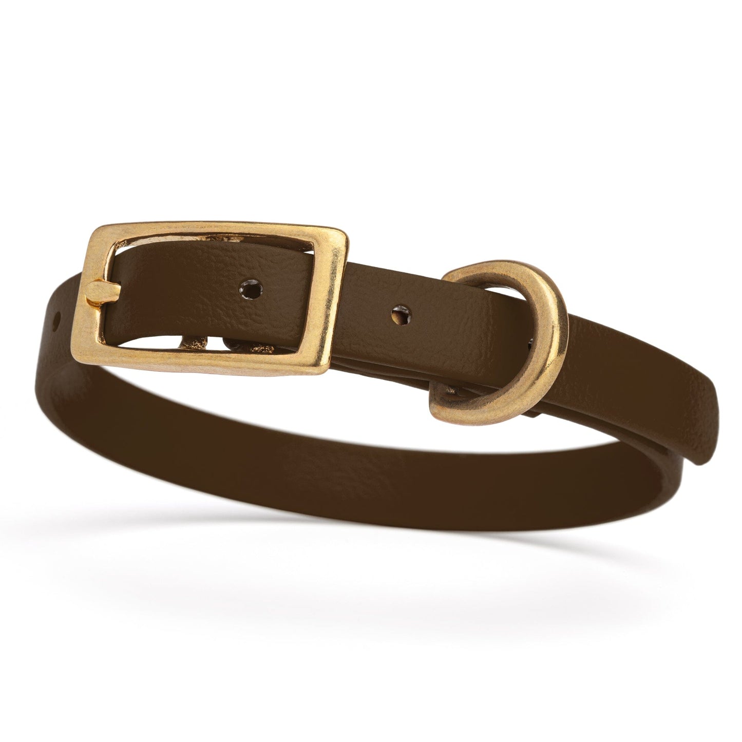 Dogline Viper Biothane Waterproof Dog Collar - Brass Hardware - Size XS (9" - 12")