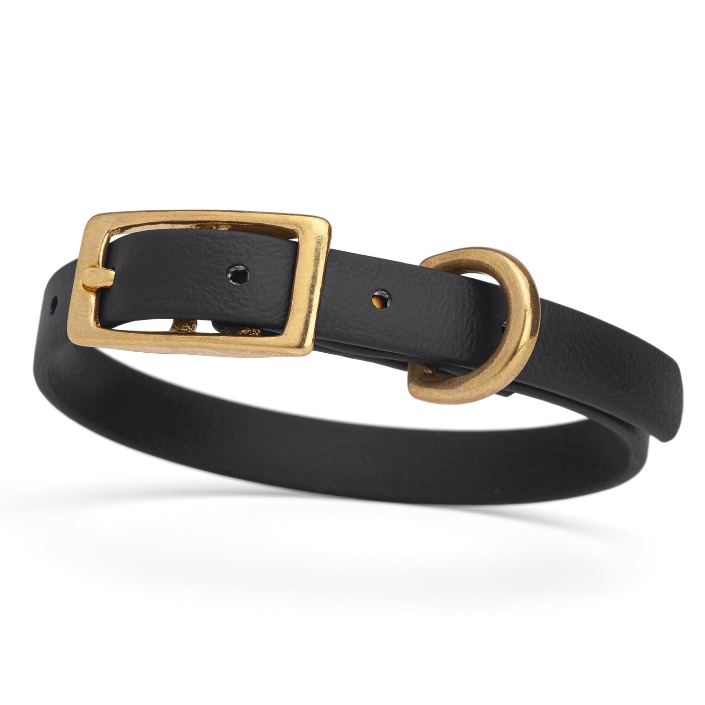 Dogline Viper Biothane Waterproof Dog Collar - Brass Hardware - Size XS (9" - 12")