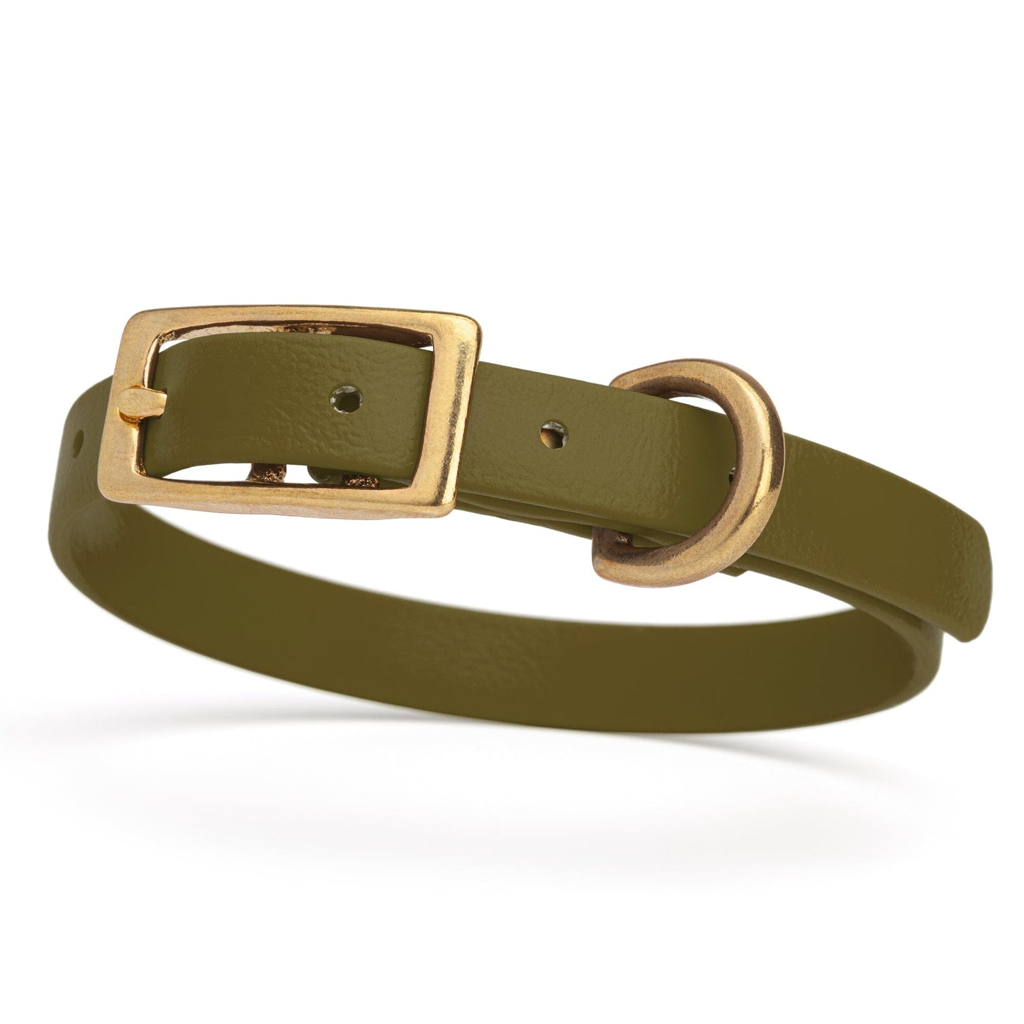 Dogline Viper Biothane Waterproof Dog Collar - Brass Hardware - Size XS (9" - 12")
