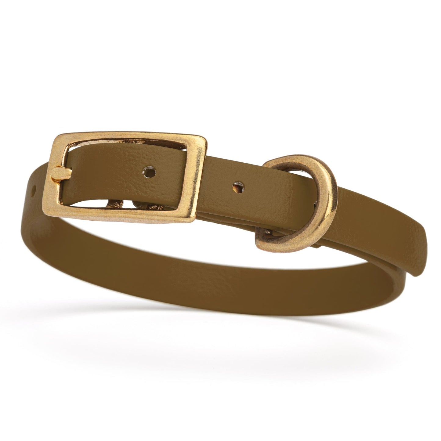 Dogline Viper Biothane Waterproof Dog Collar - Brass Hardware - Size XS (9" - 12")