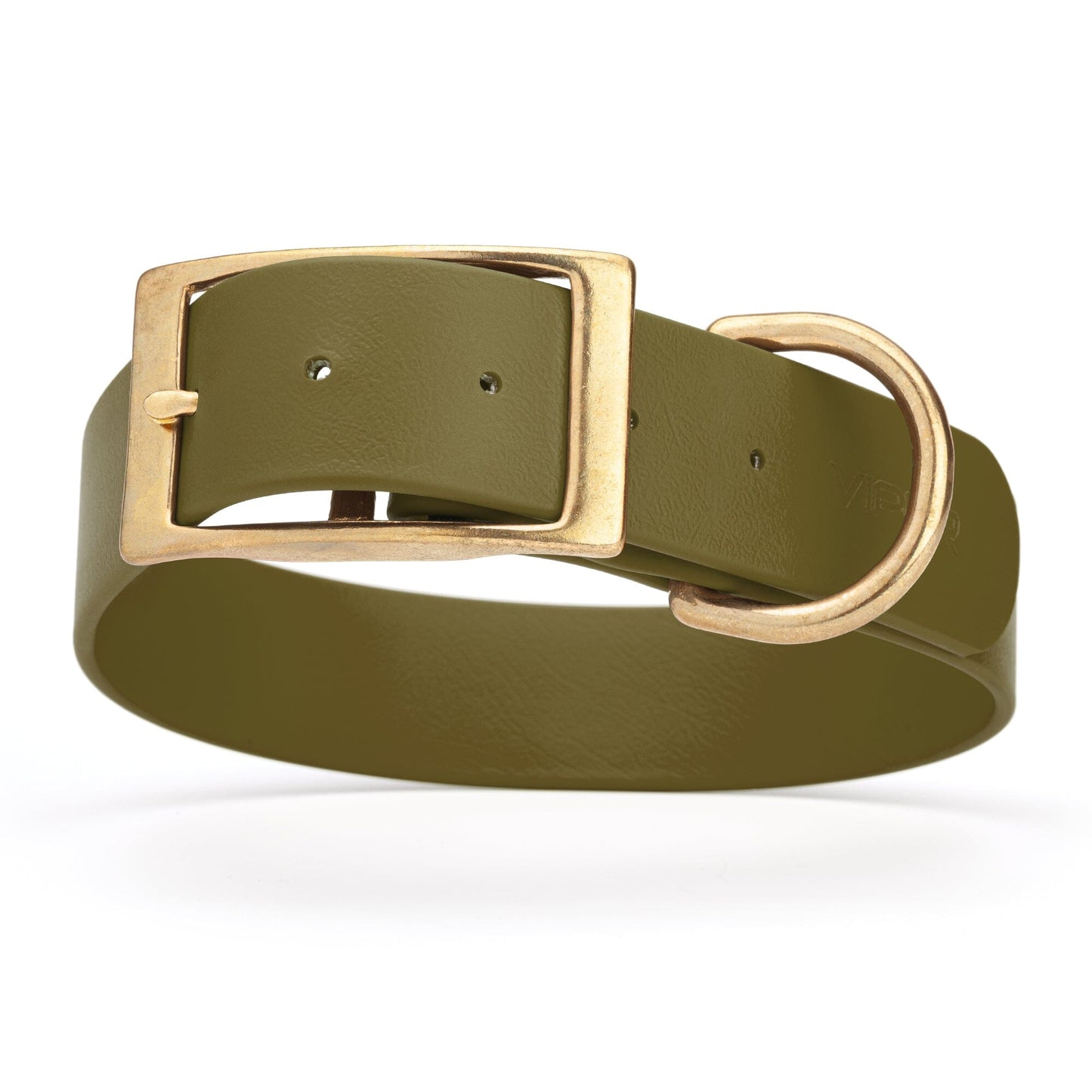 Dogline Viper Biothane Waterproof Dog Collar - Brass Hardware - Wide - Size L (16" - 20")