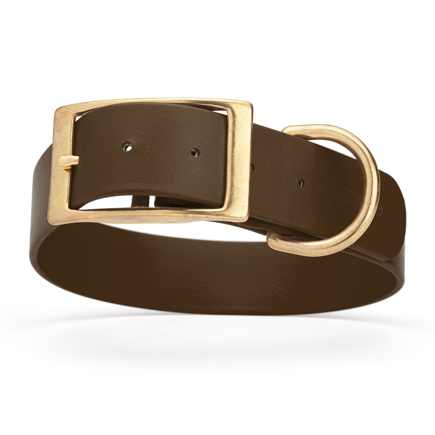 Dogline Viper Biothane Waterproof Dog Collar - Brass Hardware - Wide - Size L (16" - 20")