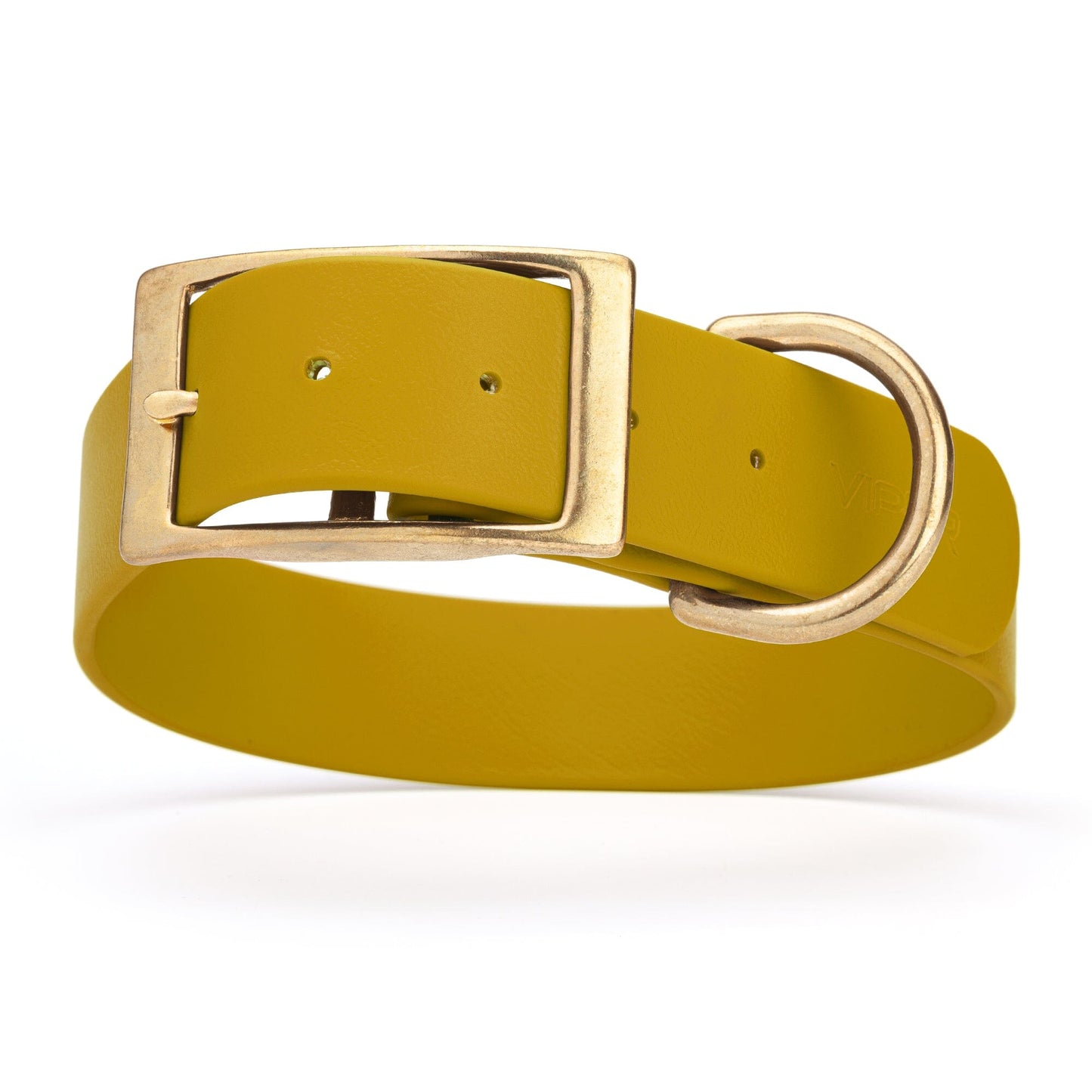 Dogline Viper Biothane Waterproof Dog Collar - Brass Hardware - Wide - Size L (16" - 20")