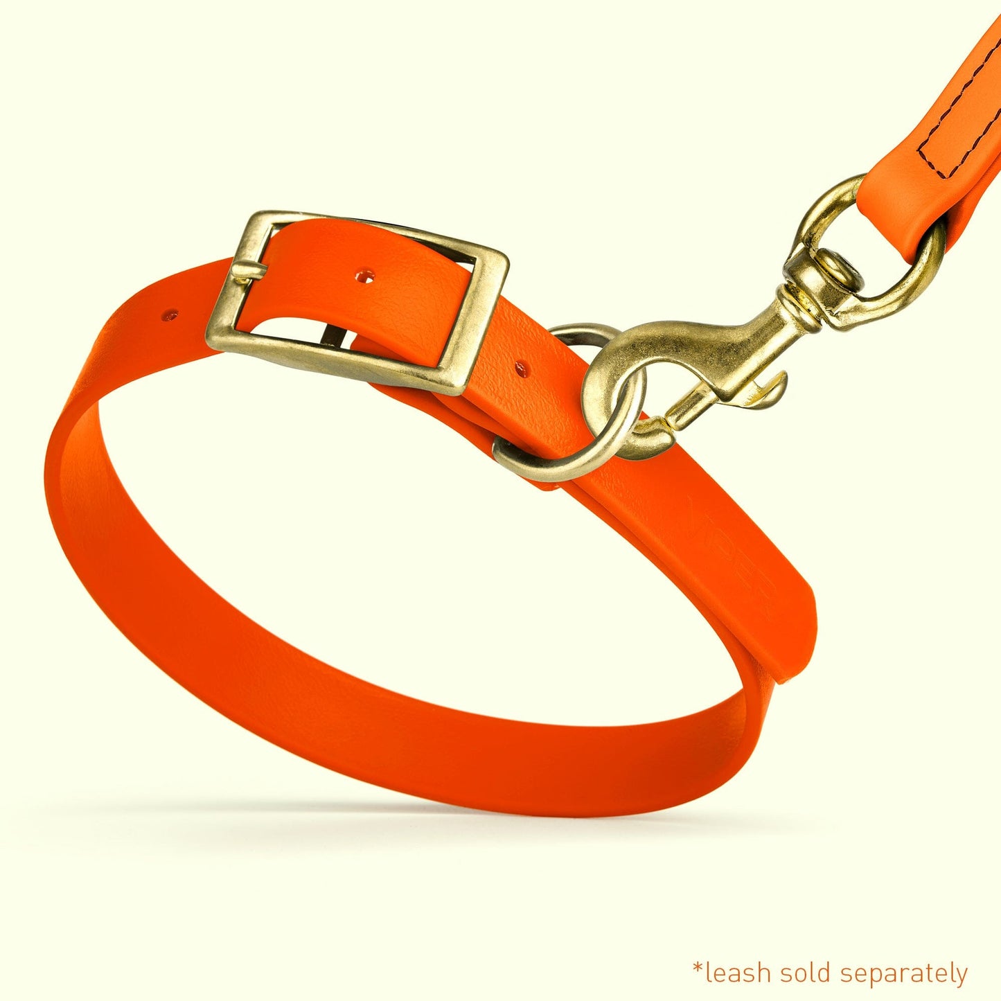 Dogline Viper Biothane Waterproof Dog Collar - Brass Hardware - Wide - Size XXL (24" - 28")