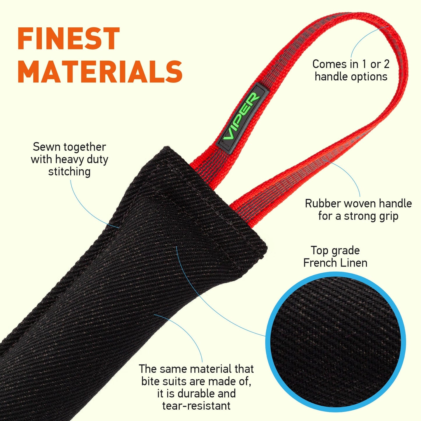 Dogline Viper French Linen Tug