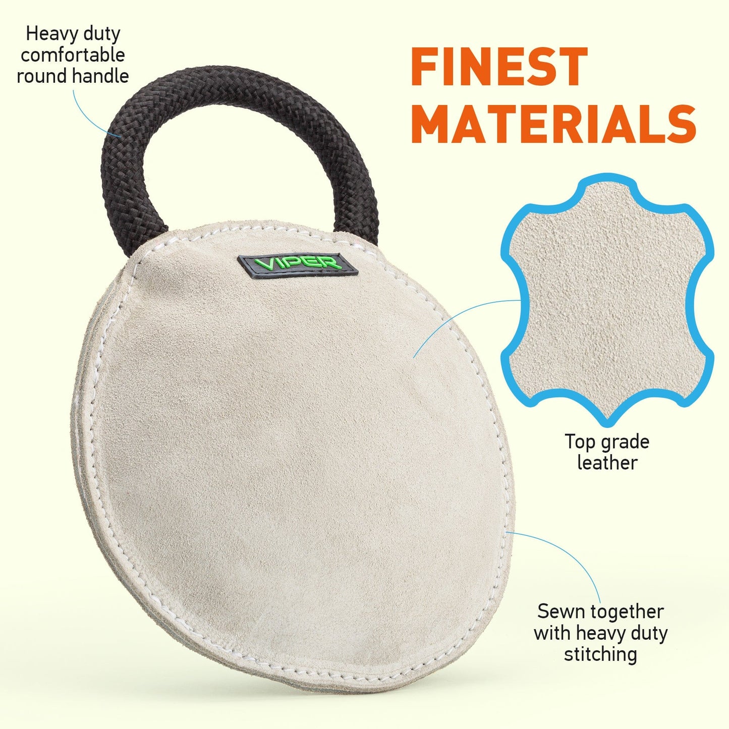 Dogline Viper Leather Round Bite Pillow