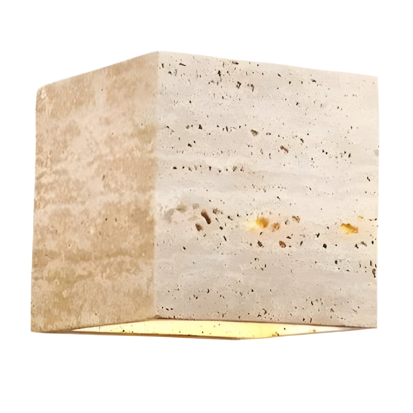 Minimalist Travertine Stone Outdoor LED Wall Light With Natural Cave Stone Shade