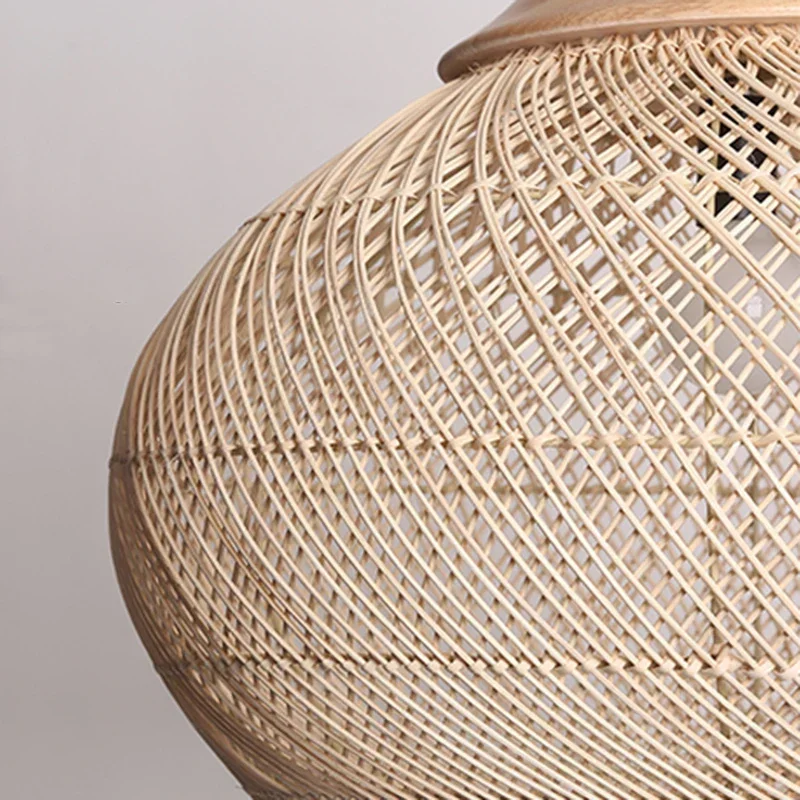 Bohemian Rattan Pendant Light With Hand-Woven Dome Shade
