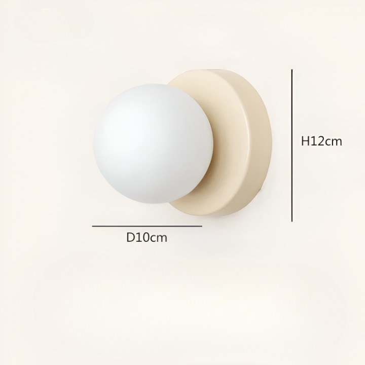 Nordic Round Glass Wall Light LED Light With Globe Shade