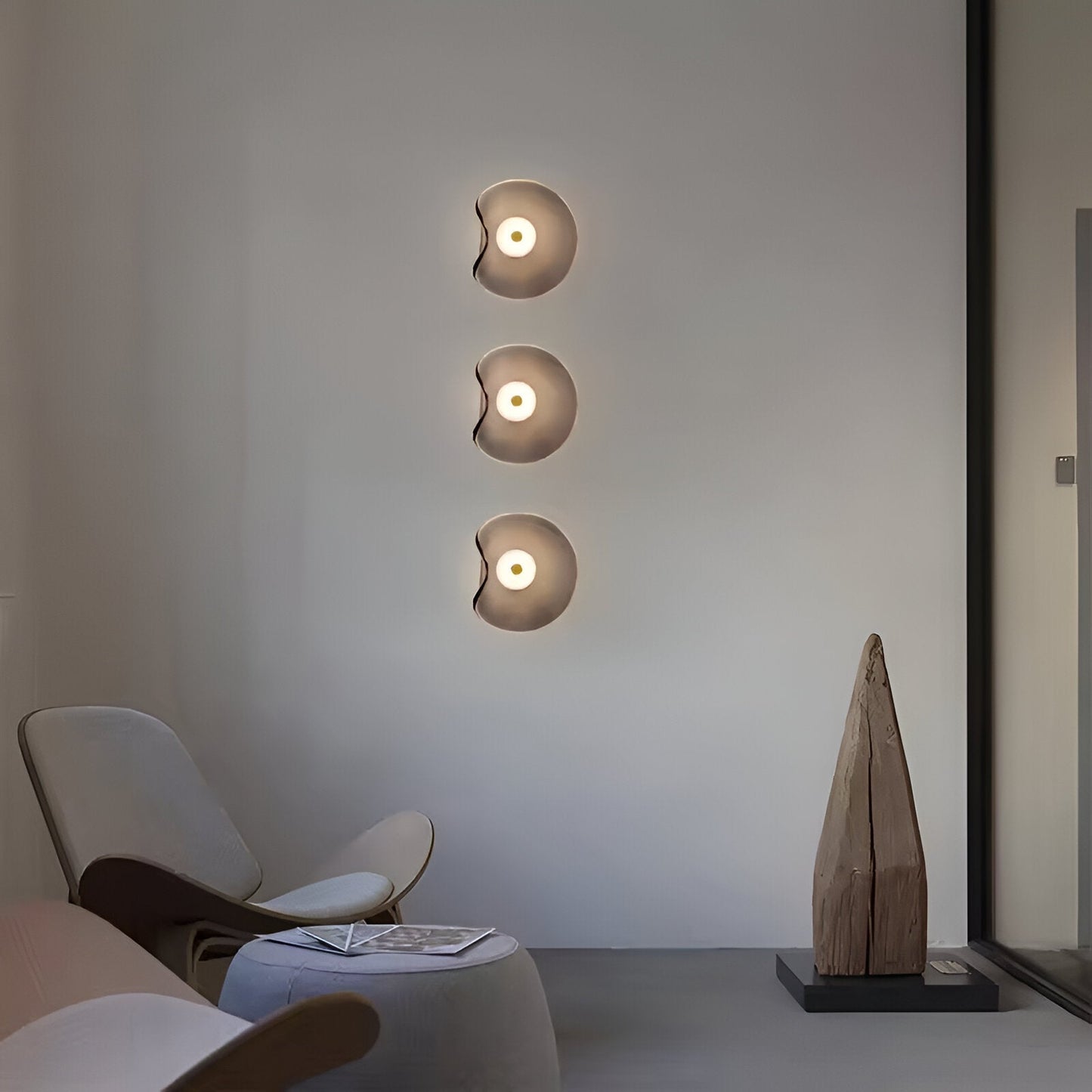 Nordic Curved Glass Wall Light LED Light With Sculpted Glass Shade