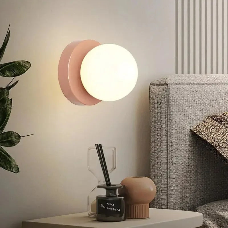 Nordic Round Glass Wall Light LED Light With Globe Shade