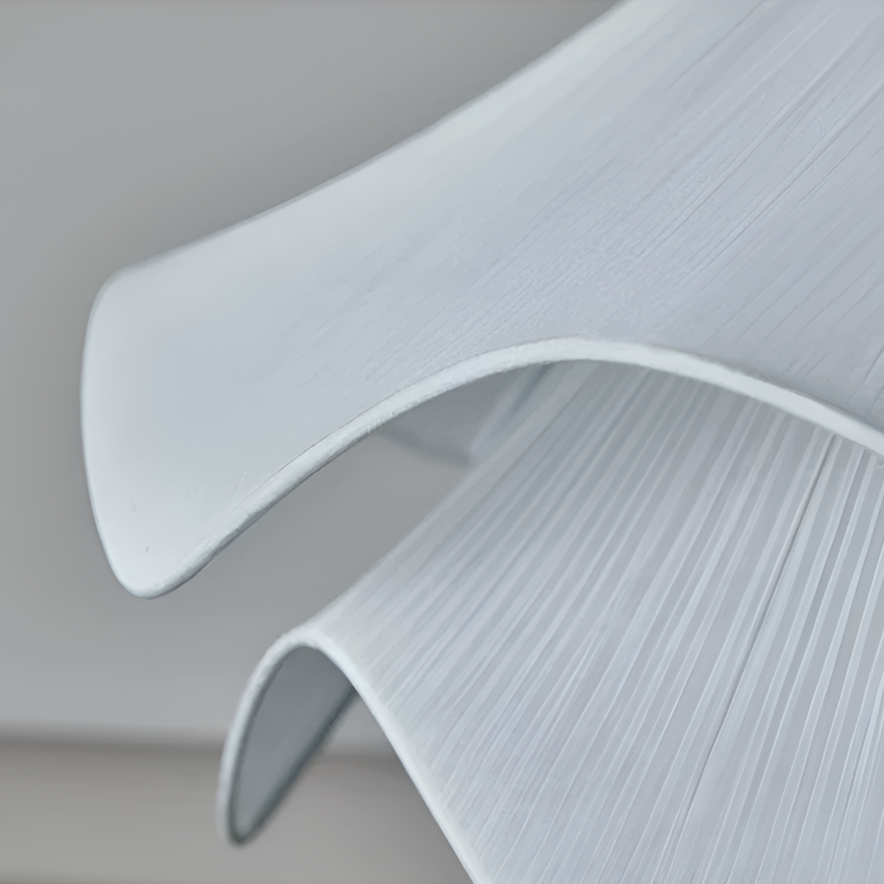 White Japandi Fabric pendant lights LED Light With Wavy Shade