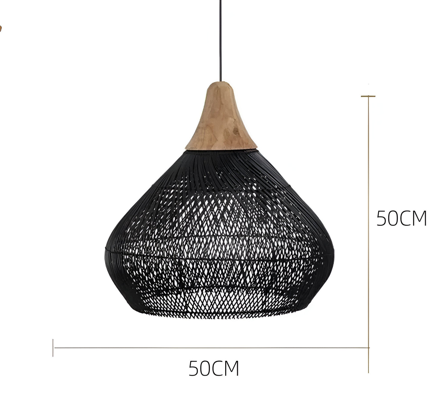 Bohemian Rattan Pendant Light With Hand-Woven Dome Shade