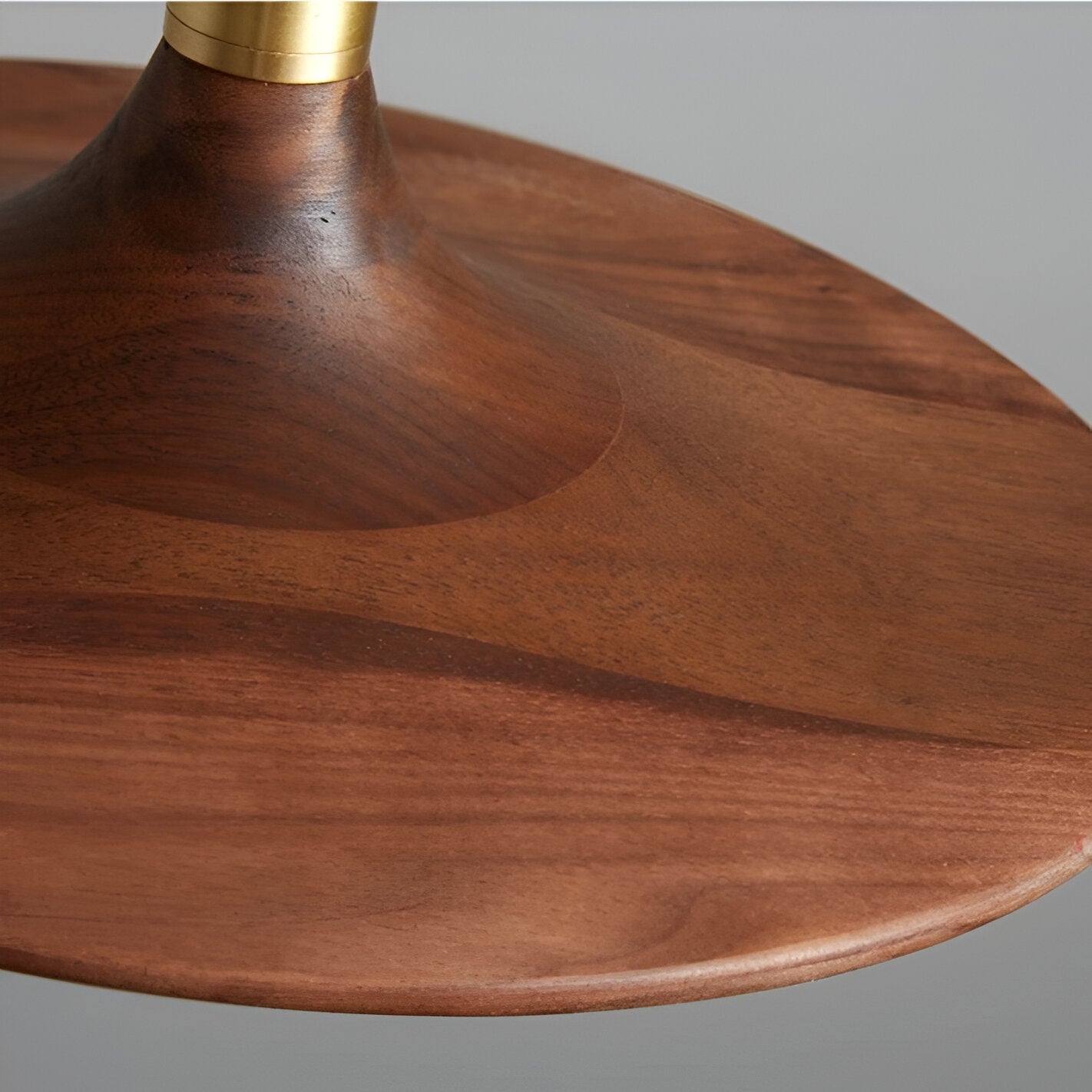 Nordic Walnut Wood Disc Pendant Light With Adjustable Cord