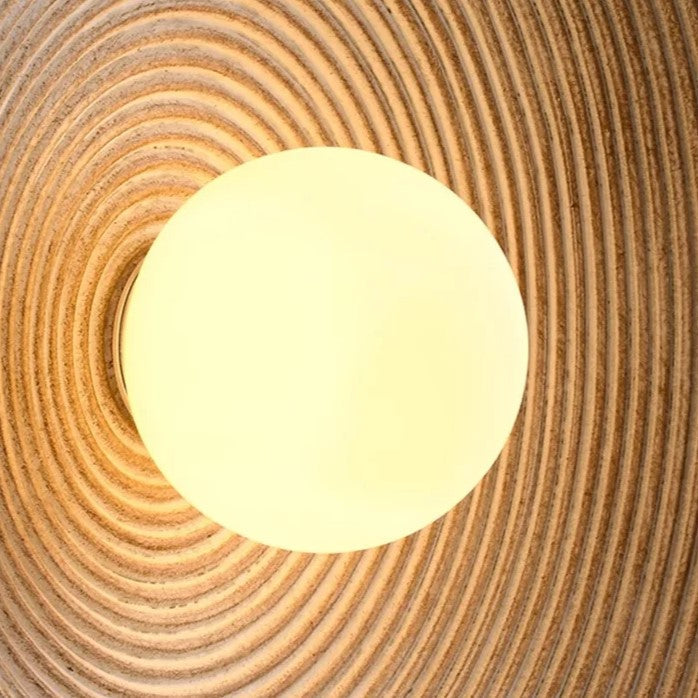 Retro Ceramic Disc Wall Light With Center Globe