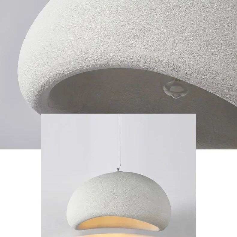Wabi-Sabi Polystyrene Pendant Light With Spherical Dome Shade