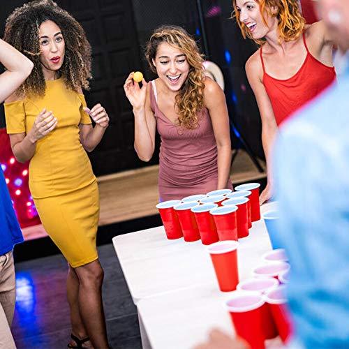 DR.DUDU Beverage Pong Cups and Balls Set, Giant Beverage Pong Game Set with 24 Cups 24 Pong Balls, 16oz