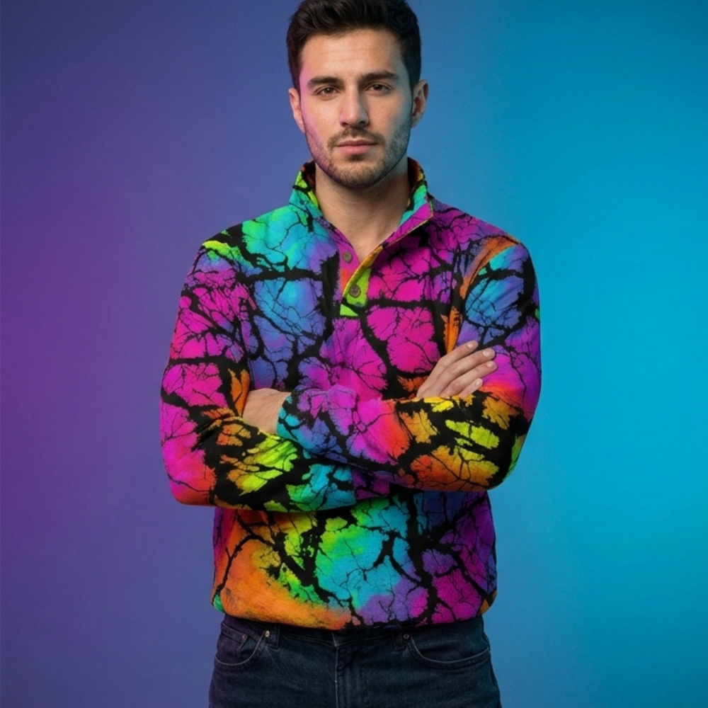 Dreadful Thorns Half-Zip Pullover for Bold Graphic Streetwear Collectors — Full-Bleed AOP 260gsm Lightweight Polyester, Adjustable Collar