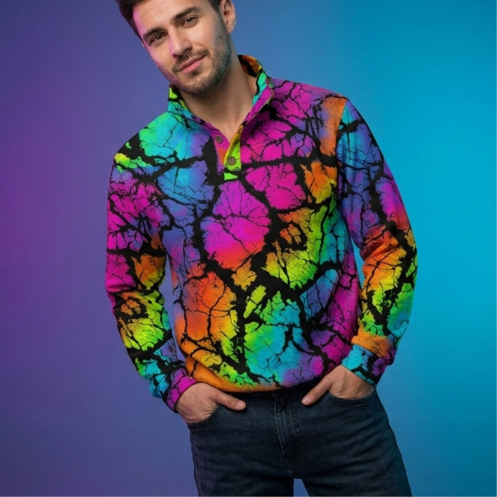 Dreadful Thorns Half-Zip Pullover for Bold Graphic Streetwear Collectors — Full-Bleed AOP 260gsm Lightweight Polyester, Adjustable Collar