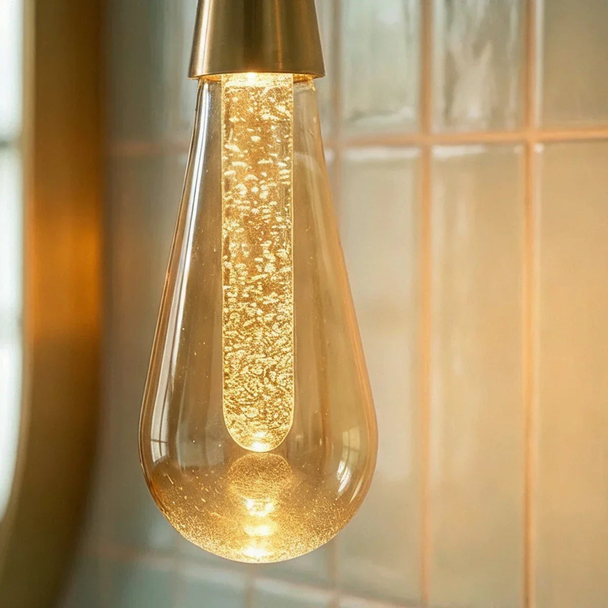 Modern Crystal Drop Pendant Lights With Aluminum Frame And Crystal Shade