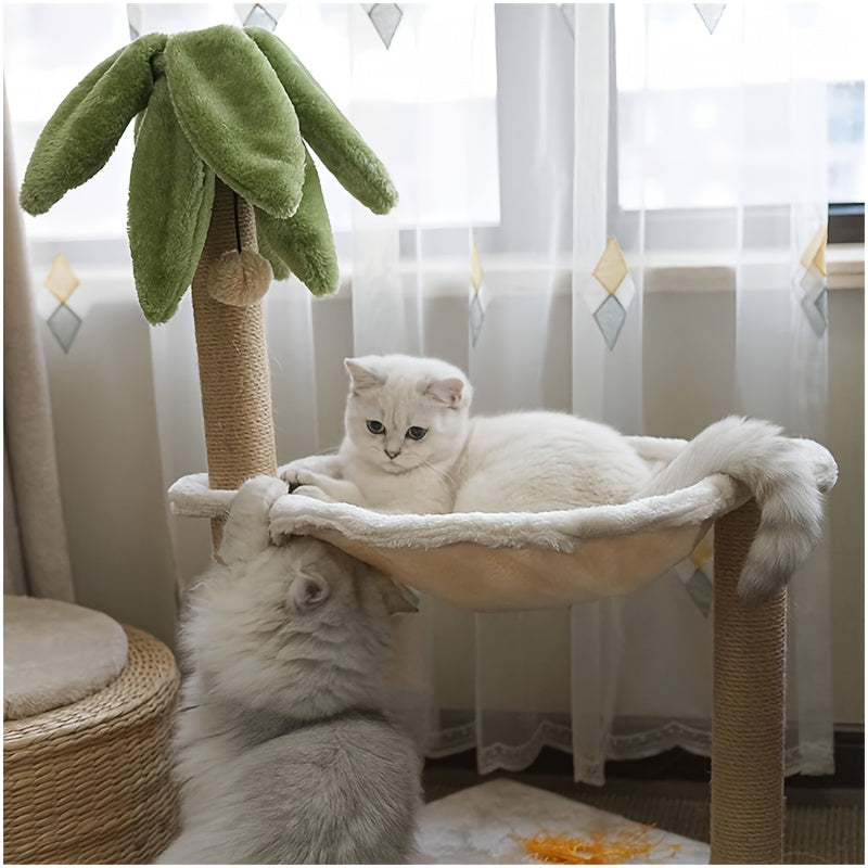 Coconut Tree Cat Hammock Tower with Cactus Cat House - CU3J