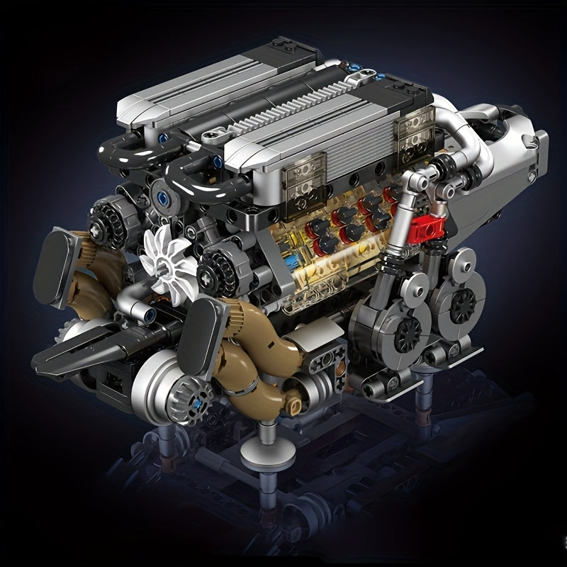 Super Sports Car W16 Engine Model Building Set - TJR6K5Y