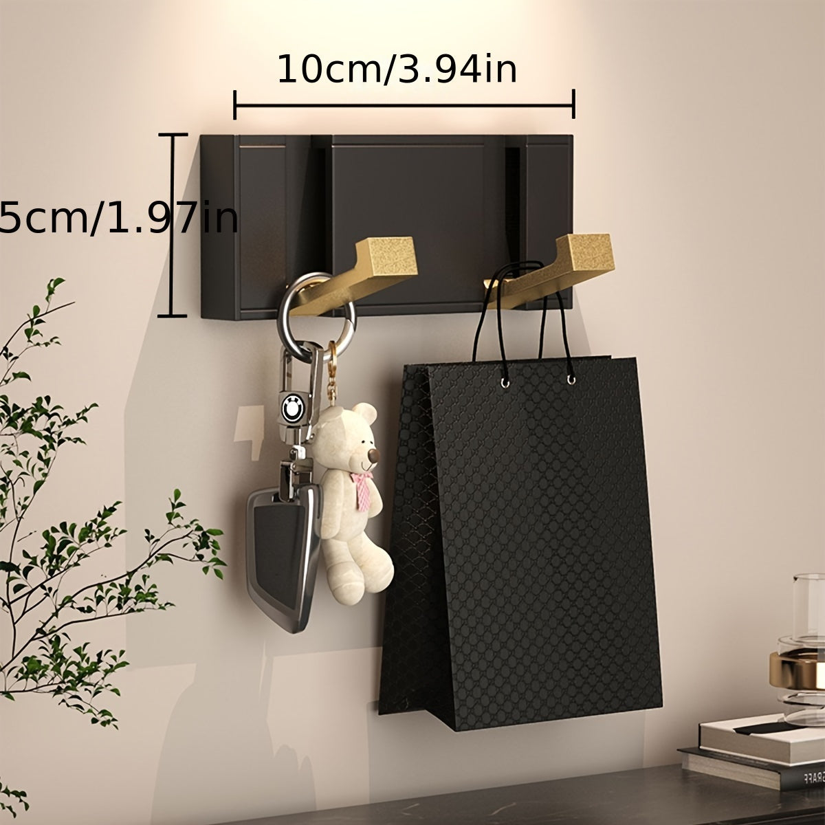 MRSINE HeavyDuty Foldable Wall Hook  Black  Gold-WCDN