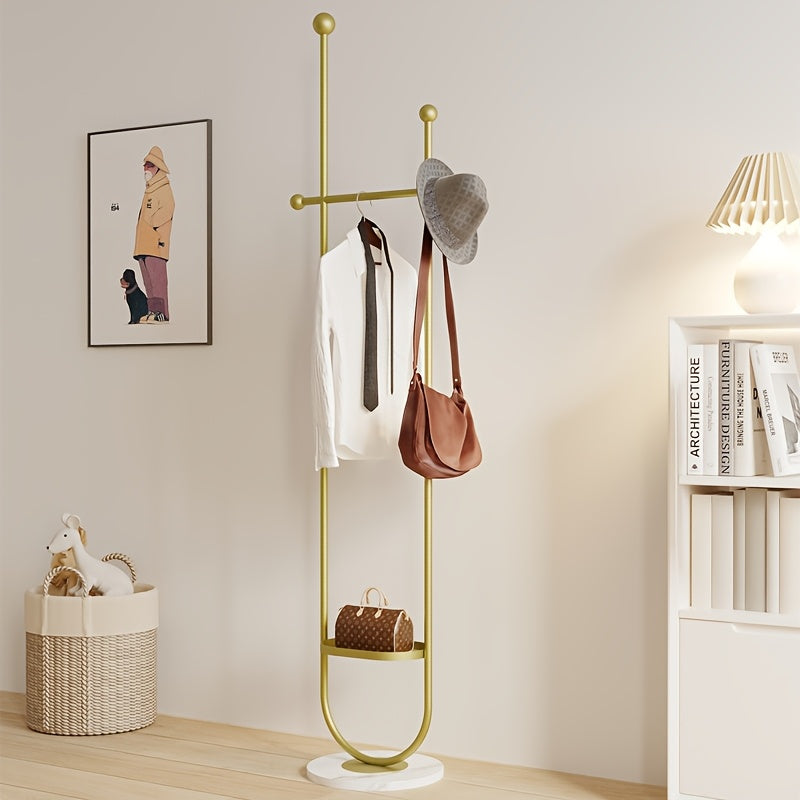 Elegant Metal Coat Rack with Shelf-P14I