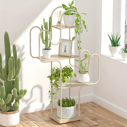 Set of 1 Multi-Purpose 6-Tier Metal Stand with Cactus Design - BJI0
