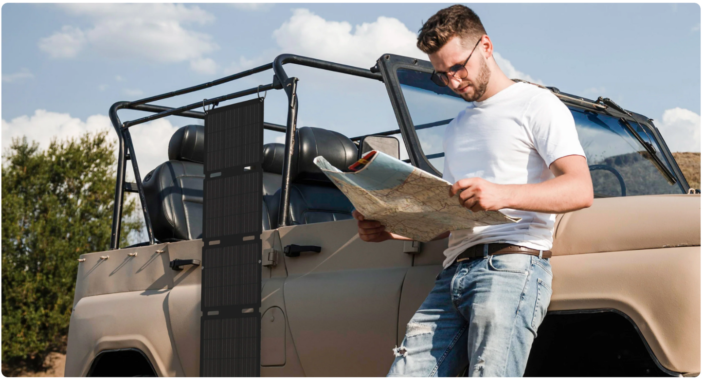 EcoFlow 45W Portable Solar Panel Foldable Lightweight Compact Hanging Design IP68 Waterproof Monocrystalline Silicon Direct Type-C Charging