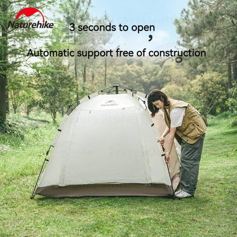 Naturehike ANGO 3 Picnic Quick Opening Tent 3-4 Persons Automatic Easy to Set Up Large Space Luxury Sunshade Family Camping Highly Durable Rainproof Canopy Tent