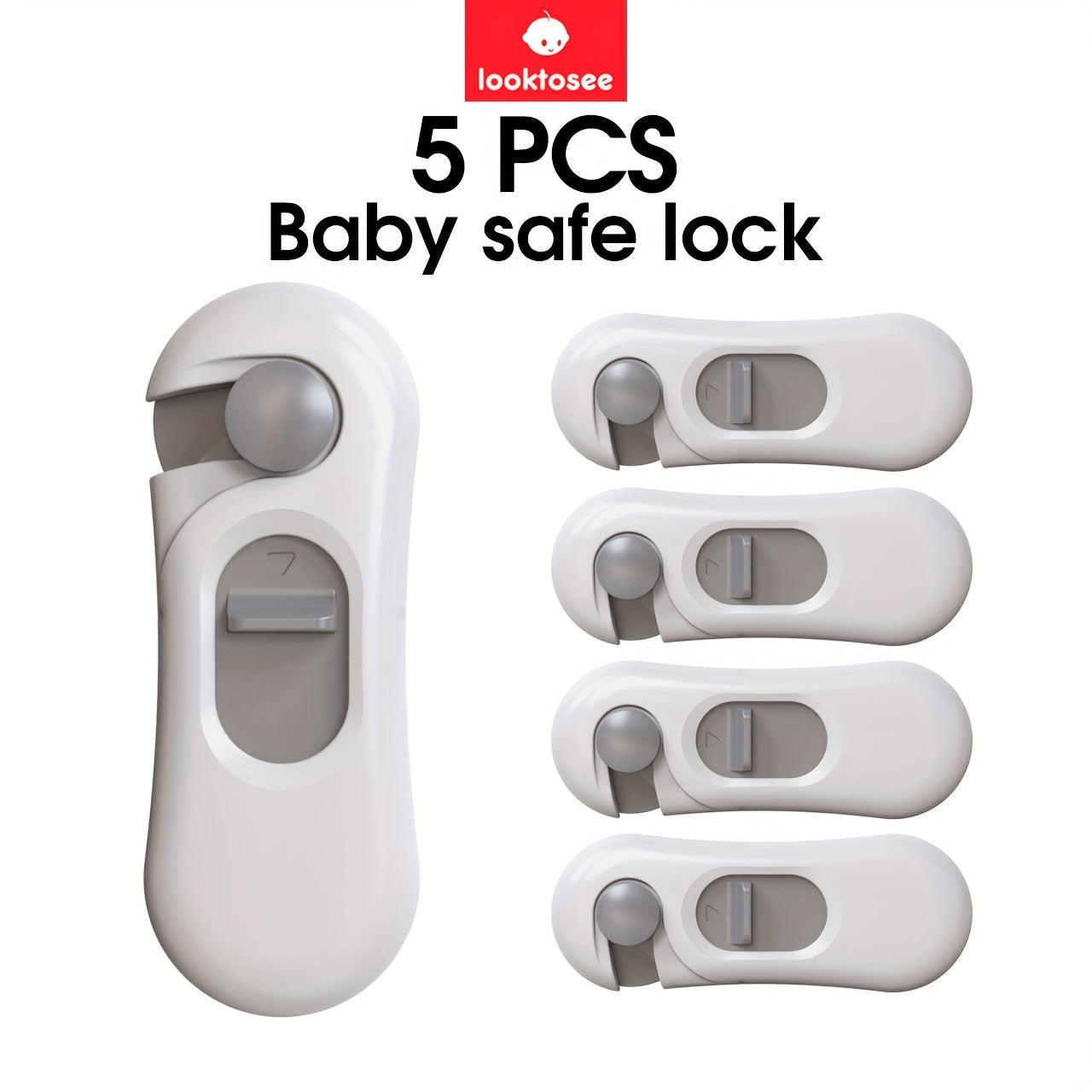 5pcs Safety Cabinet Locks, No-Drill Childproofing TJR2V7L
