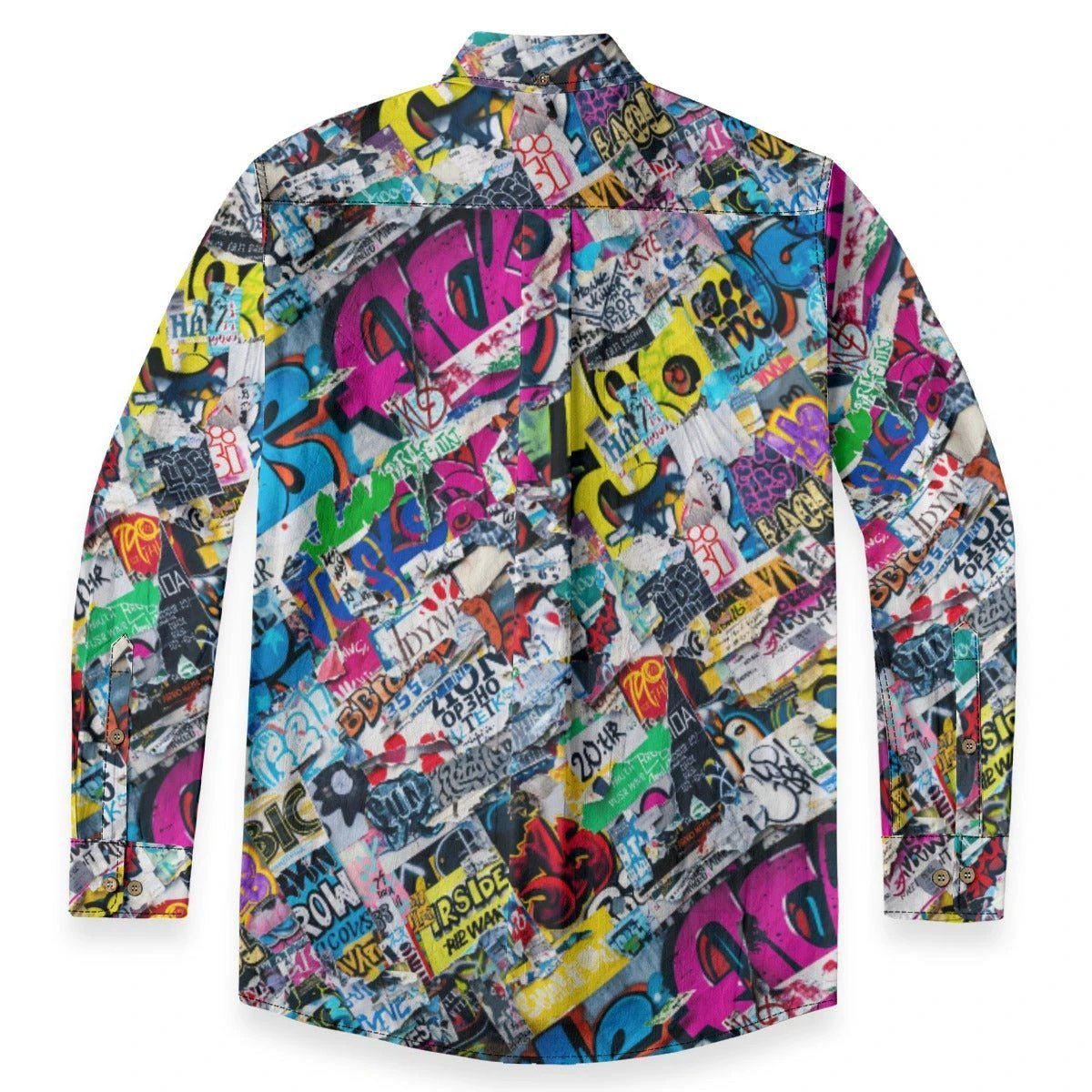 Vibrant Vigilante AOP Men's Slub Cotton Dress Shirt | 125gsm Antibacterial Maximalist Button-Down for Wine Country