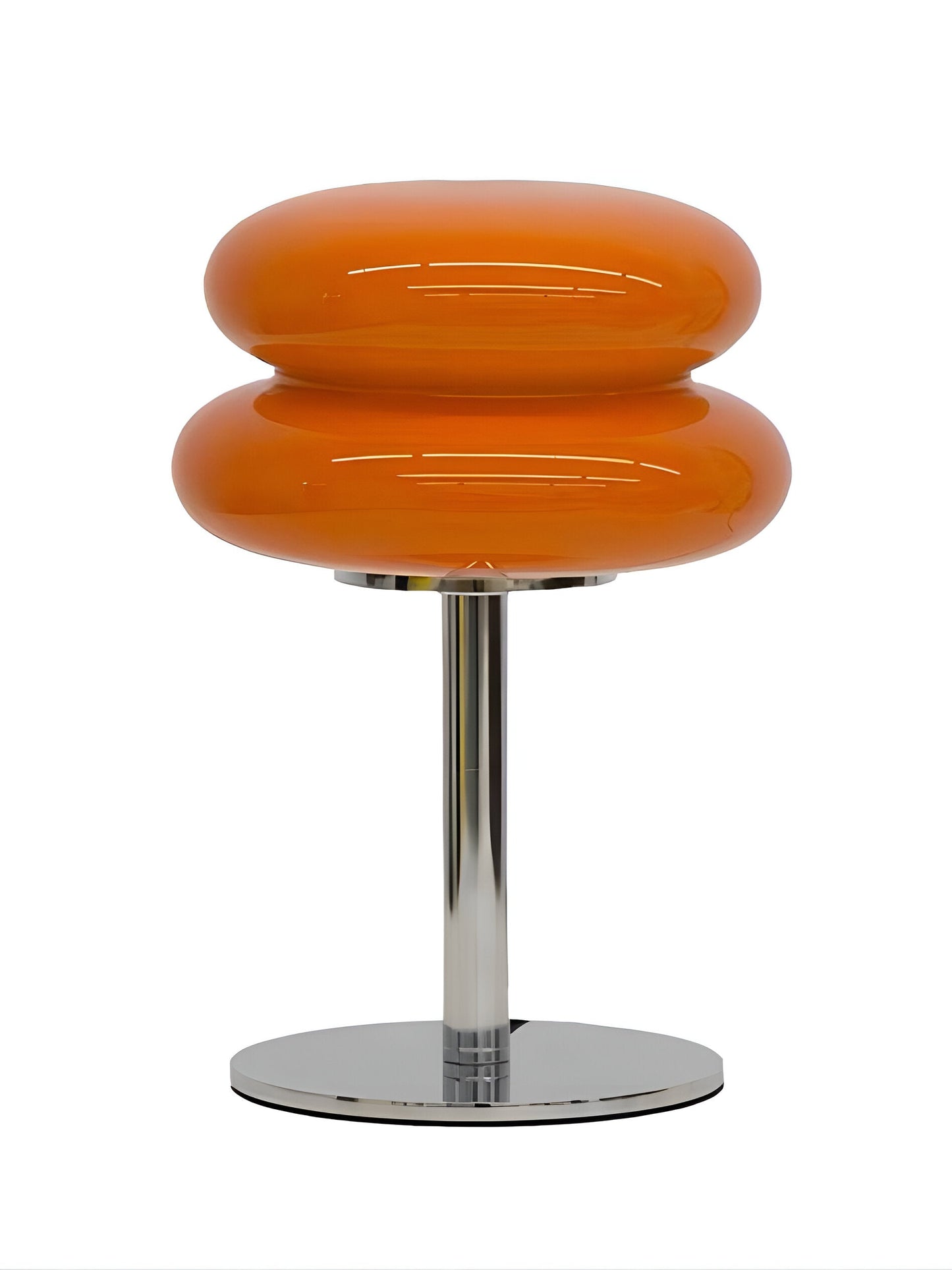 Glass Mushroom Table Lamp With Metal Base