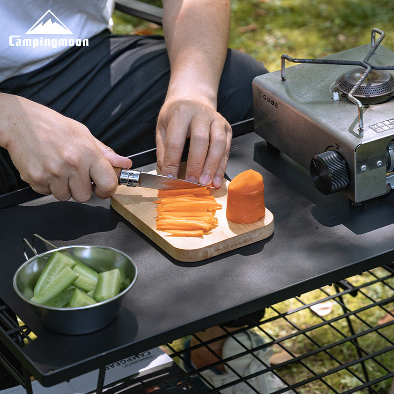 Campingmoon YM-1609/2013 Brich Copping Board Portable Lightweight Wood Cutting Board Double Sided Outdoor Camping Wooden Serving Plate Lunch Box Add-on