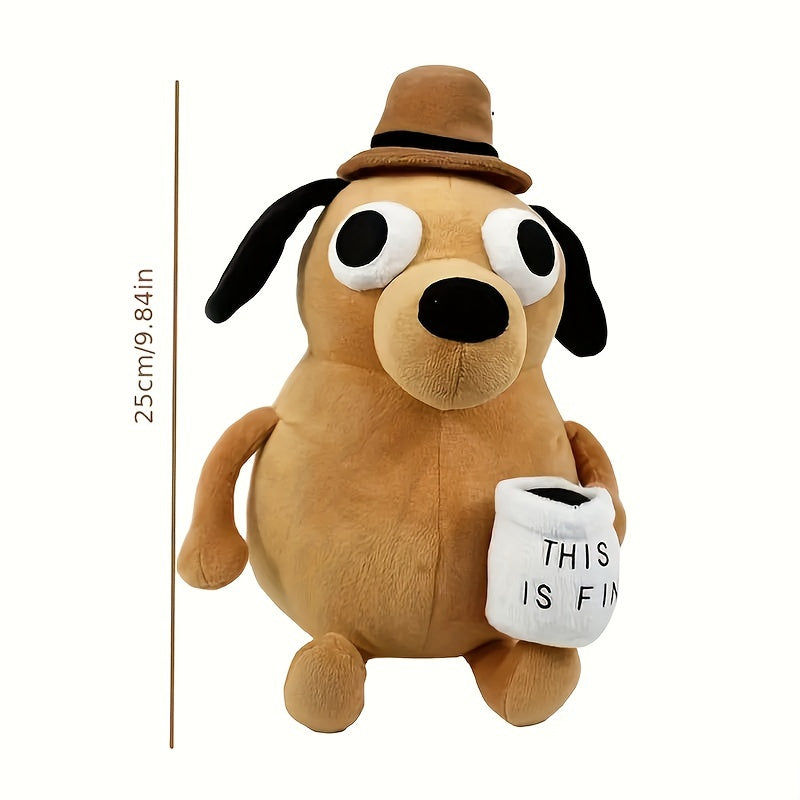 Angry Coffee Dog Plush Toy with Cup - S2SN