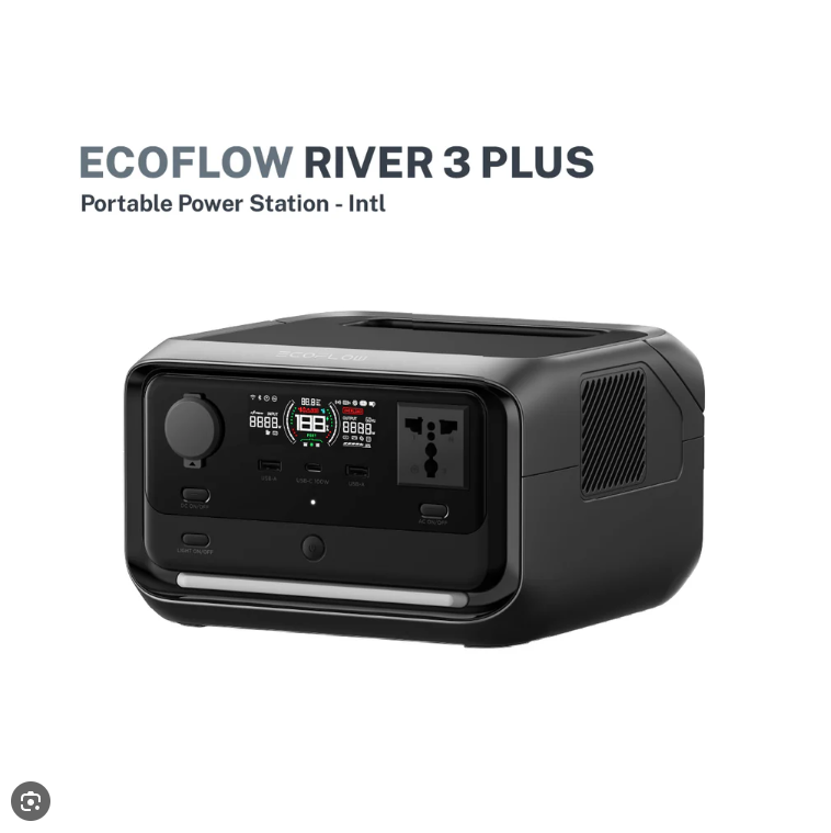 Ecoflow River 3 Plus Power Station Portable Lightweight 220V Charging 80% In 1 Hour 600W Up To 1200W With X-Boost Battery Backup Energy Storage