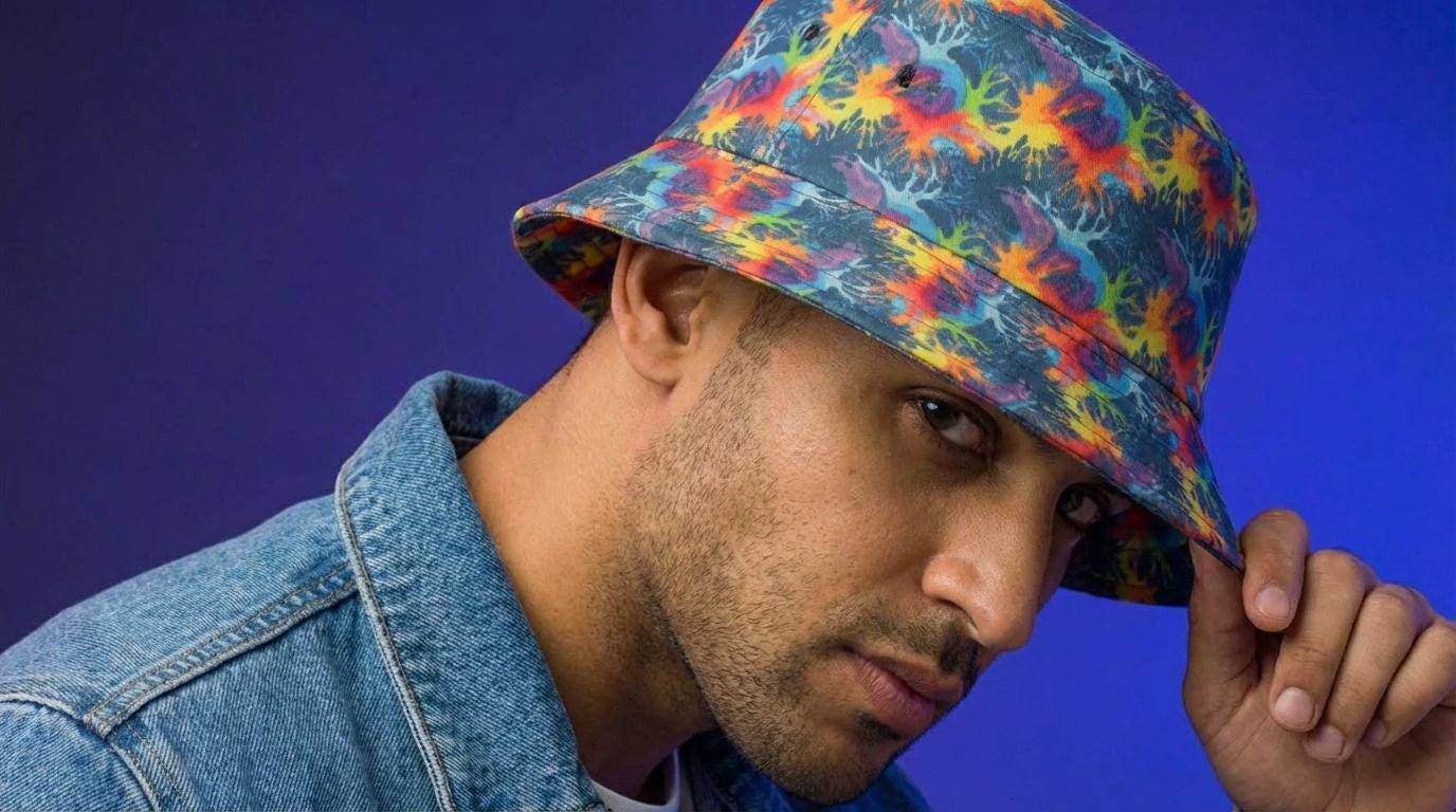 Neon Anemone AOP Bucket Hat | Electric Reef Print S–L