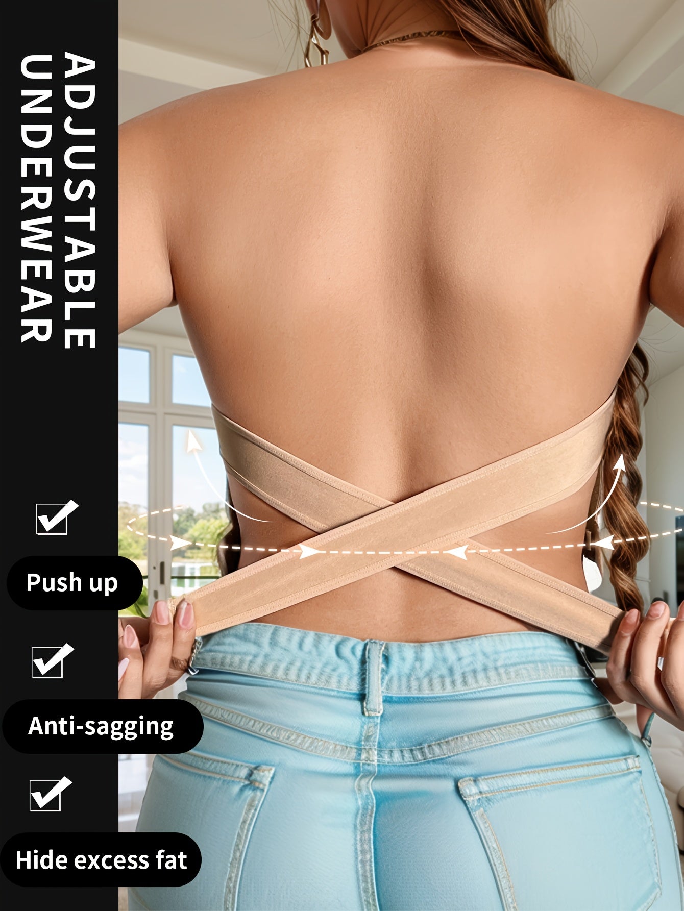 Plus Size Invisible Backless Bra, Wireless TJR8M5D