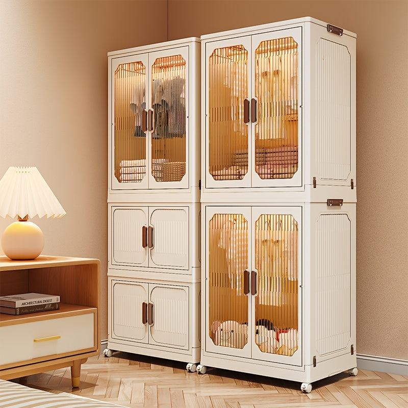 Wardrobe Storage Cabinet, Large Stackable Plastic Boxes TJR4D7M