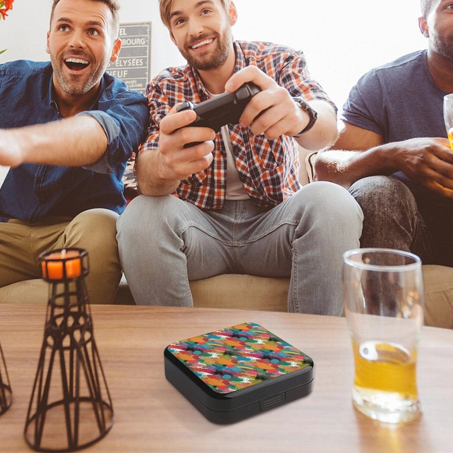 Nintendo Switch 24-Slot Game Card Case — Chromatic Static AOP Art