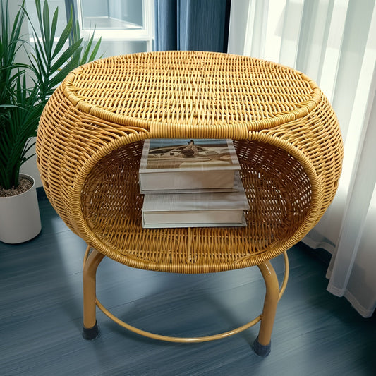 Rattan Storage StoolTable for All Occasions-QE25