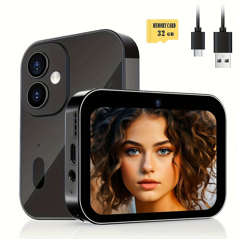 Compact 4K 64MP Camera with Triple Lens  Touch Screen-Y0LN