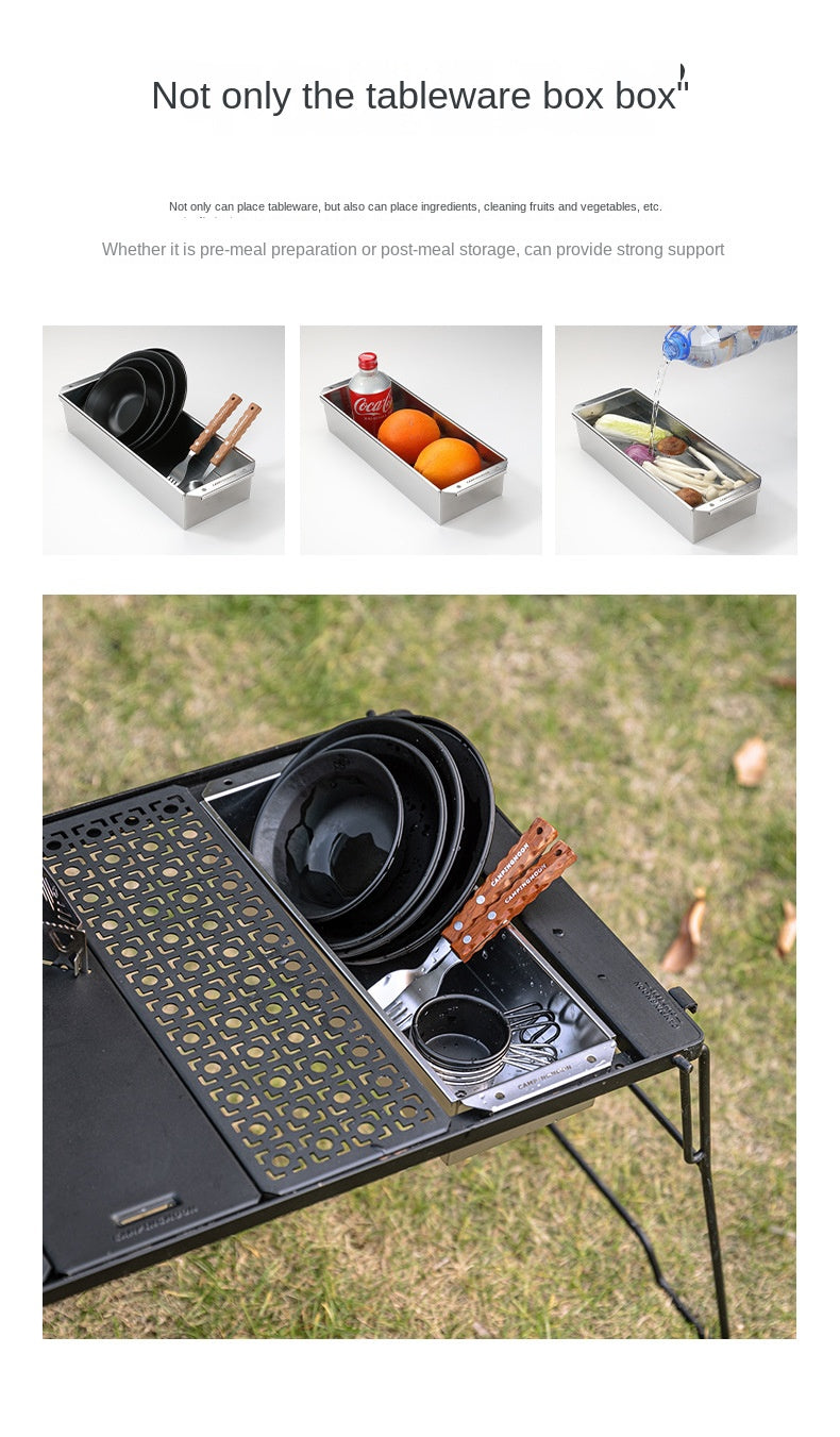 Campingmoon BK/CK-11 IGT Cutlery Box Multipurpose Food Kitchen Cutlery Storage Container Box Rack Half Unit Integrated Grill Table Accessories IGT Compatible